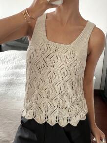 SHEIN Frenchy Blusa de punto informal de ajuste ceñido con tirantes anchos de unicolor para mujer
