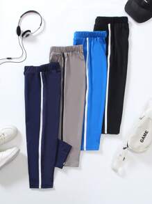 4pcs/Pack Young Boy Casual Street Fashion Long Pants, Suitable For Spring, Summer, Autumn