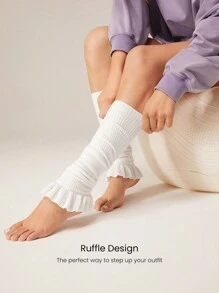 GLOWMODE 纯色休闲袜，日常穿着 - 白色 - 查看 3