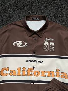 Manfinity VCAY Men Loose Printed Short Sleeve Button Shirt Set - Multicolor - View 3