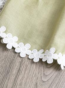 SHEIN LUNE 大码女式圣帕特里克节主题休闲短裤，波西米亚风节日春假服装 - 橄欖綠 - 查看 5