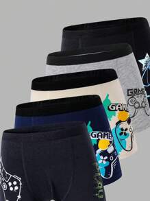 10 calzoncillos tipo bóxer con estampado de consola de juegos, cómodos para niños