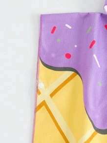 Baby/Baby Girl Printed Patchwork Minimalist One Piece Hooded Swimsuit, Casual/Holiday - Multicolor - View 4