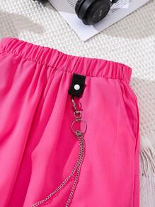 2 件套 Tween 女童休闲时尚纯色无袖背心和工装裤套装，适合春夏季的百搭服装 - 彩色 - 查看 3