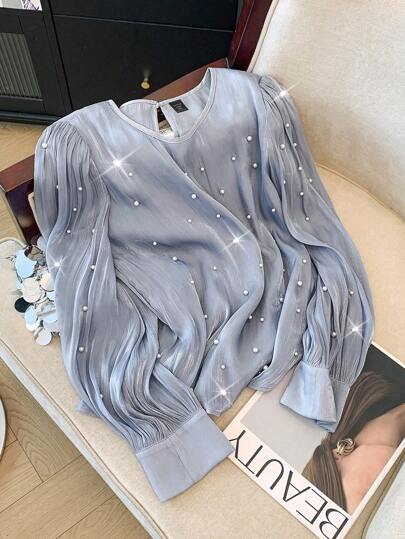 GlowEve CURVE 大码奢华串珠法式衬衫