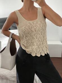 SHEIN Frenchy Blusa de punto informal de ajuste ceñido con tirantes anchos de unicolor para mujer