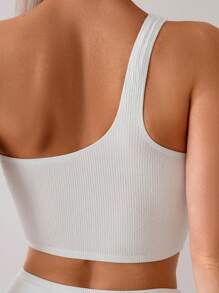 SHEIN Swim 女士性感不对称肩部花卉印花细肩带背心，夏季比基尼 - 彩色 - 查看 5