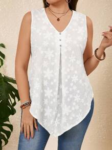 EMERY ROSE Áo sơ mi trắng cỡ lớn mùa hè dành cho nữ, áo không tay thêu hoa, áo ngày lễ Thánh Patrick, trang phục thường ngày, áo đi nghỉ mát, phong cách đồng quê. - Nhiều màu - Xem 2