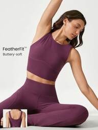 GLOWMODE FeatherFit™ Longline U Back Sports Bra Tank Top Low Impact Yoga Pilates Daily Gym Spring Summer