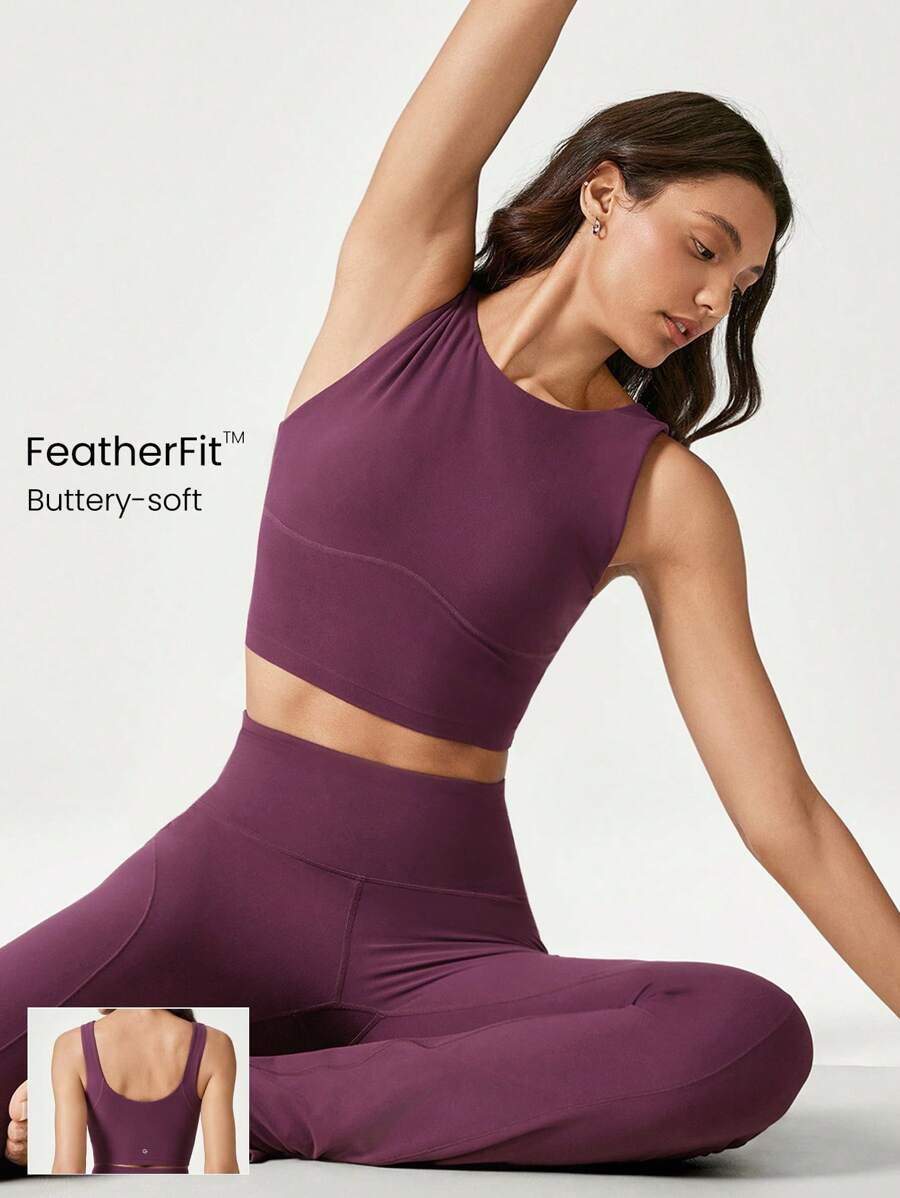 GLOWMODE FeatherFit™ Longline U Back Sports Bra Tank Top Low Impact Yoga Daily Gym Fall Winter