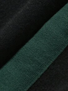 FRIFUL Women Plain Color Patchwork Stand Collar Long Sleeve Casual Sweater,Fall Clothes