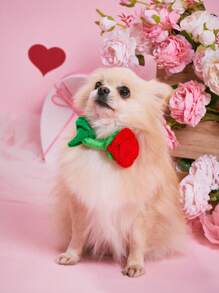 PETSIN 1/2pcs Valentine's Red Rose Photography Props, Artificial Flowers, Creative Bouquet Decor, Suitable For Cat/Dog Lover Gift And Dog/Cat Mom Love Pet Wedding, Daily Use, Commemorative Gift!