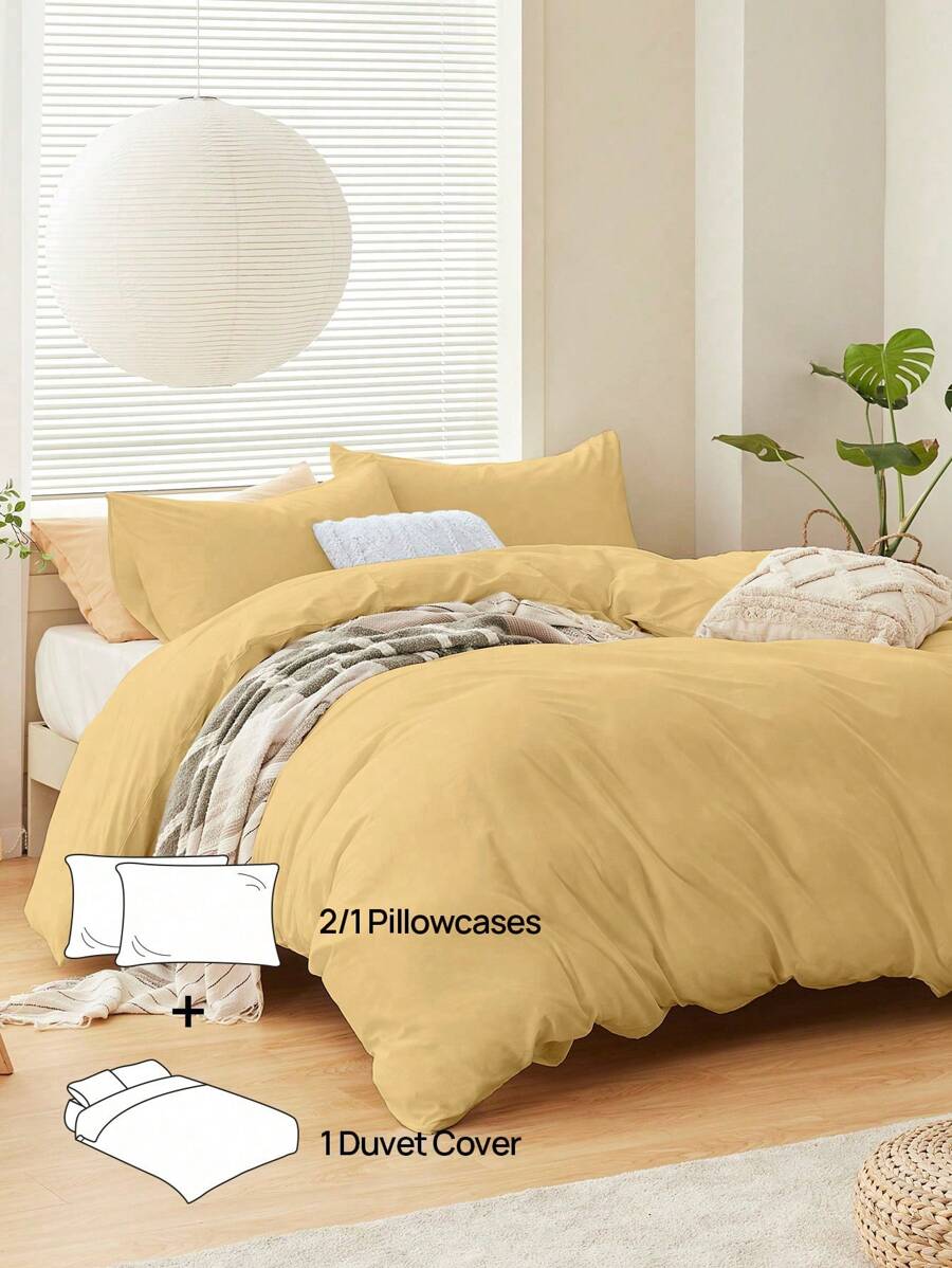 [100% Algodón] Juego de ropa de cama de 2/3 piezas con funda nórdica con cierre de botones y cintas en las esquinas, suave, amigable con la piel y transpirable, ligero y suave, adecuado para todas las estaciones, juego de ropa de cama, funda nórdica suave y cómoda, para todas las camas, 1 funda nórdica y 1/2 fundas de almohada, Rama Bedtime Comfort