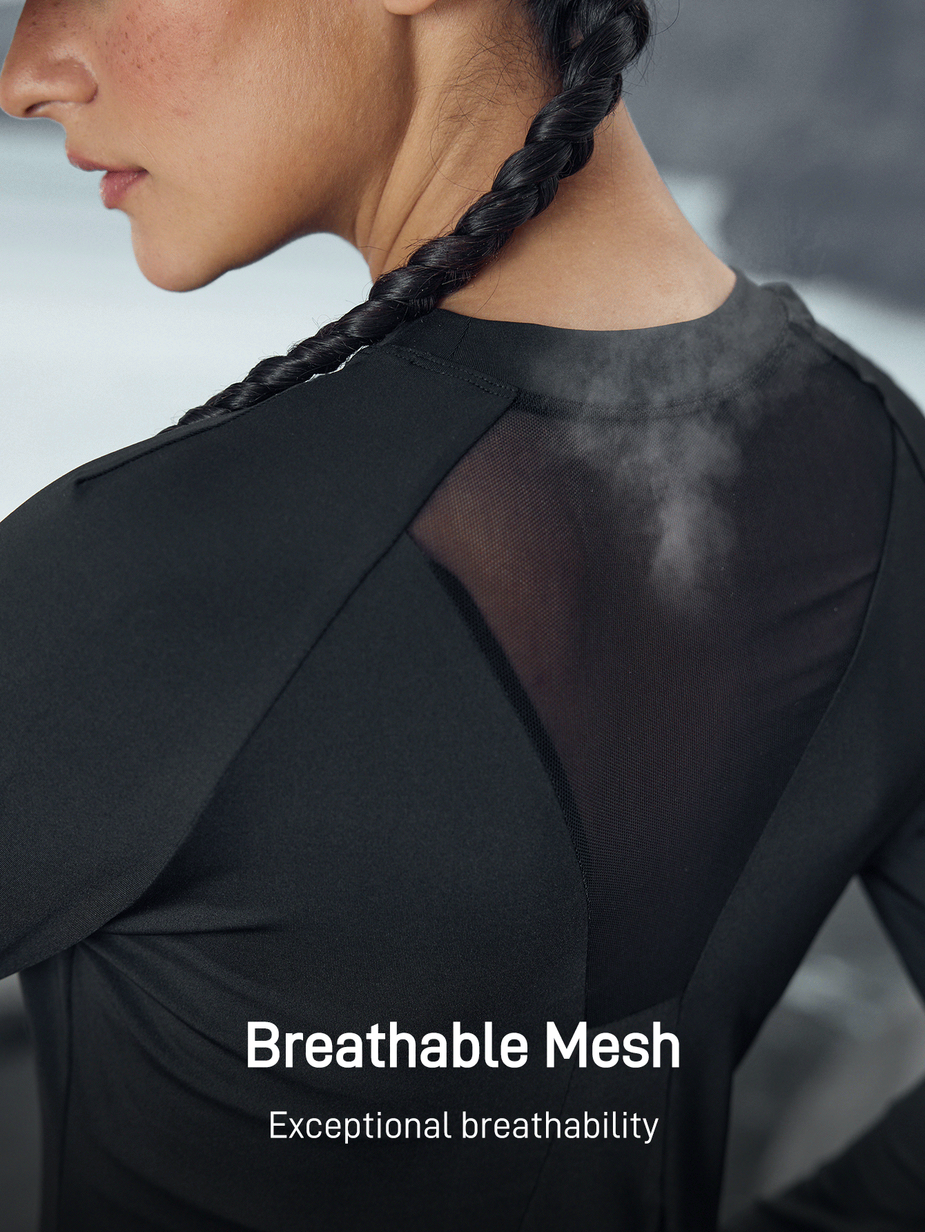 In My Nature XH043 Breathable & Slimming Sport Yoga Running Outdoor T-Shirt Hiking Women Clothes - Black - View 4