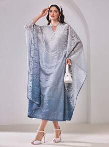 Al Najma Ladies Turkish And Arab Traditional Long Robe Kaftan Jalabiya Dress - Baby Blue - View 6