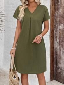 EMERY ROSE 女士休闲简约短裙，日常穿着 - 軍綠色 - 查看 7