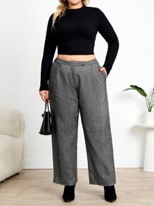 RueChic 女士纯色高腰灯笼裤 - 灰色 - 查看 3