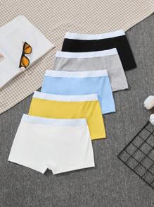 5 piezas/Paquete Calzoncillos con estampado de letras para adolescentes