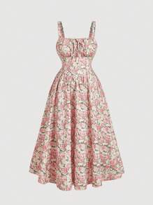 SHEIN MOD 大码复古碎花长裙、节日度假裙、春季连衣裙、情人节连衣裙、春季女装、波西米亚风女装、茶会连衣裙、女士夏季连衣裙、茶会连衣裙、女士夏季连衣裙、度假女装、夏季连衣裙