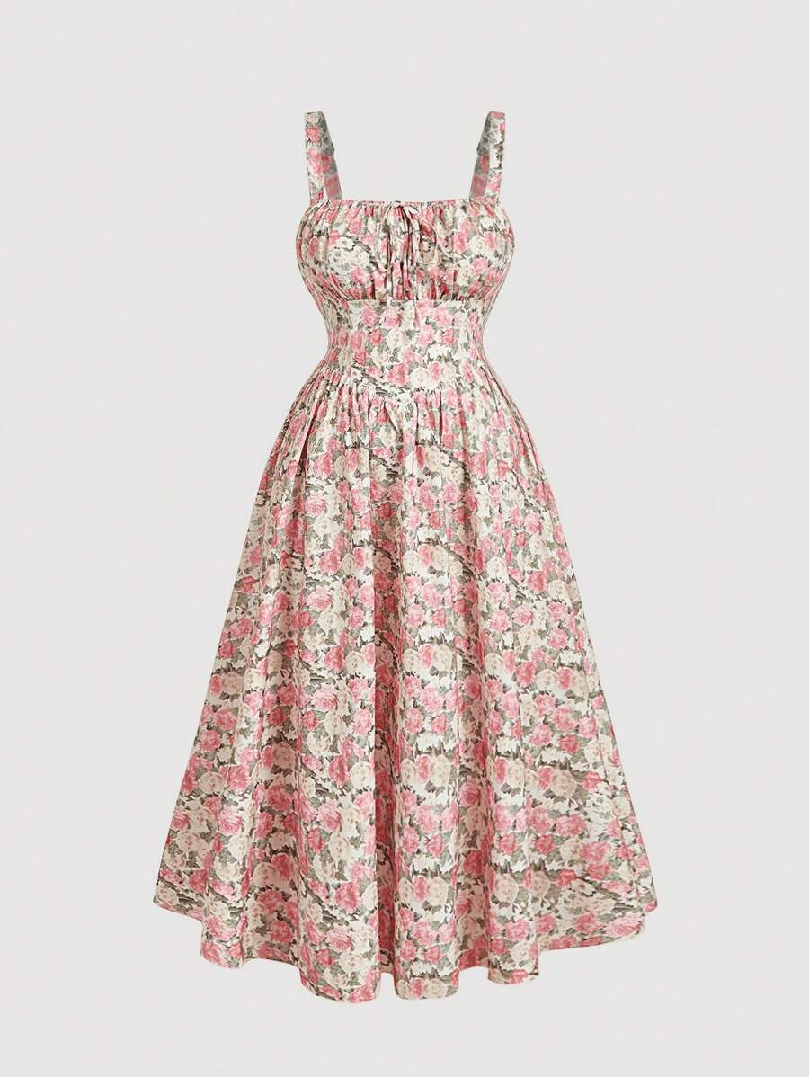 SHEIN MOD 大码复古碎花长裙、节日度假裙、春季连衣裙、情人节连衣裙、春季女装、波西米亚风女装、茶会连衣裙、女士夏季连衣裙、茶会连衣裙、女士夏季连衣裙、度假女装、夏季连衣裙