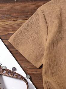 SHEIN Tween 男童 2 件套，春夏 Wildeya 新款，休闲度假极简主义波西米亚风 T 恤 2 件套服装套装，适合户外活动、日常穿着和节日聚会 - 彩色 - 查看 3