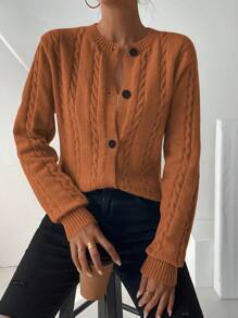 Chiquease Women Plain Front Button Long Sleeve Casual Top, Daily Wear