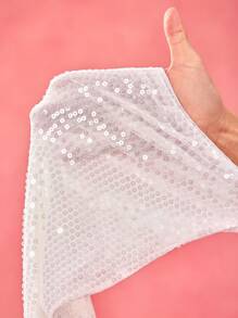 Daniela Ricciardelli 设计师白色 V 领露背迷你性感亮片连衣裙节日、婚礼、舞会礼服 - 白色 - 查看 8