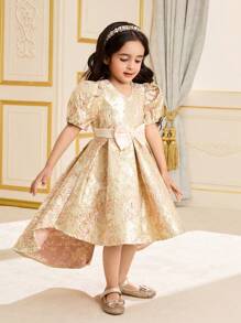 Young Girl Casual Simple Fashion Short Sleeve T-Shirt Dress, Everyday Wear