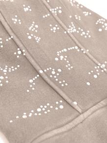 NEON BLANC Men's Street Style Knitted Salt Distressed Rhinestones Long Sleeve Hoodie, For Fall Winter - Camel - View 7