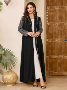 Al Najma Bescheiden elegante Arabische stijl retro print kaftan voor dames, gewaad abaya