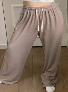 Dazy Plus Elastic Waist Loose Fit Casual Home & Sleepwear Pants, All Season