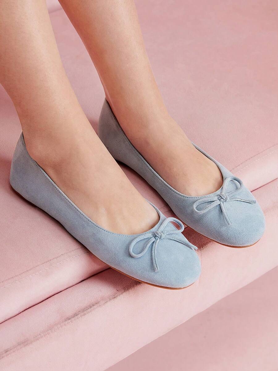 CUCCOO DOLLMOD 女士时尚圆头平底鞋，带蝴蝶结装饰