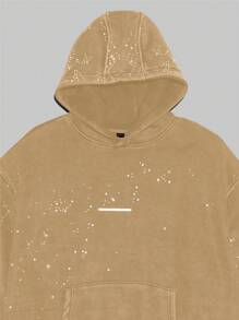 NEON BLANC 男士街头风格针织刺绣装饰长袖连帽衫，适合秋冬 - 棕色 - 查看 5