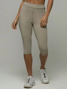 Musera Sport Capri Leggings ,Padel, Tennis, Pickleball Gym Fitness - Khaki - View 2
