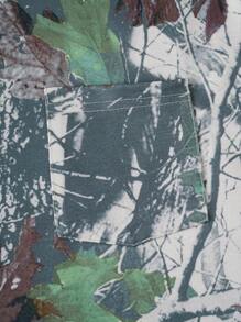 男士树叶迷彩圆领运动衫，休闲户外运动 - 卡其色 - 查看 6