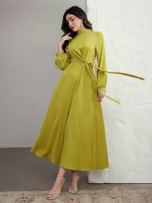 Graceveil 新款 2025 春夏中东沙特迪拜正式长袖女士派对晚礼服 - 黃色 - 查看 4