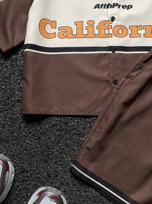 Manfinity VCAY Men Loose Printed Short Sleeve Button Shirt Set - Multicolor - View 6