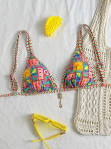 Swim Mod Spring Break Beach Vacation Allover Print With Ringer Contrast
