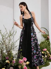 Modelyn 女士休闲中长连衣裙，简约时尚，适合日常穿着 - 彩色 - 查看 2