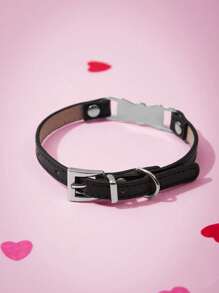 PETSIN 1 件情人节宠物蝴蝶结项圈，适合猫和小型犬 - 黑色 - 查看 3