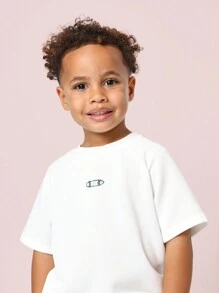 SUMWON Tricou supradimensionat cu grafică skateboard pentru copii, stil casual, confortabil, pentru tineri, vară, modă urbană, croială relaxată, streetwear