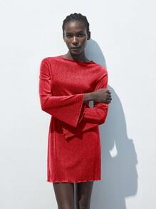 Maija Váy ngắn lấp lánh màu đỏ mới cho nữ mùa xuân và mùa hè, thành thị, hiện đại, thanh lịch, không tay, đi làm hàng ngày, thích hợp để đi nghỉ, tiệc ngày lễ, mặc khi đi hẹn hò - Đỏ - Xem 3