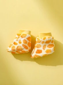 SHEIN Newborn Cute Funny Plush Giraffe Style Hooded Romper With 3D Antlers & Ear, Suitable For Party, Birthday, Photo Shoot, Performance, Holidays, Newborn - Yellow - View 6