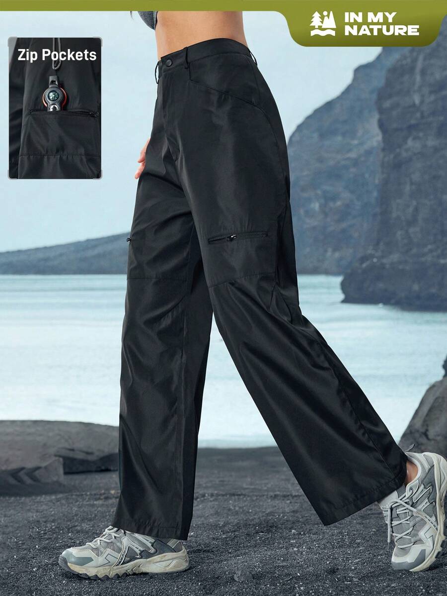 In My Nature Women's Solid Color Casual Versatile Outdoor Pants - Black - View 1