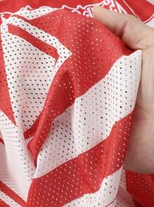 ROMWE MEN Prep Men's 2 In 1 Double Sleeve Long Sleeve T-Shirt, Sports Long Sleeve T-Shirt, Athletic Jerseys - Red - View 7