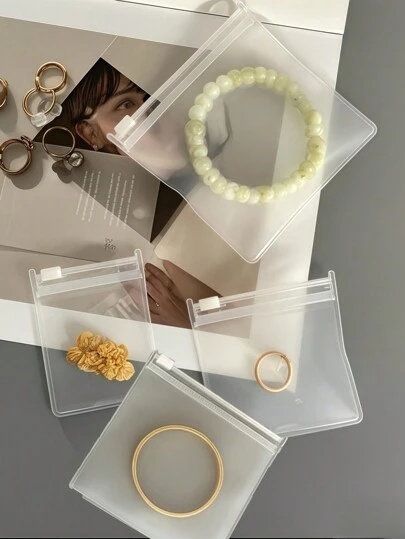 10pcs Self Seal EVA Zipper Lock Bags - Jewelry Storage Bags For Earrings, Rings & Accessories, Anti-Tarnish Resealable Packaging, Clarity Small Sealed Bags For Oxidation Prevention, Organizer For Home, Travel, Gift (Valentine's Day, Birthday, Christmas)