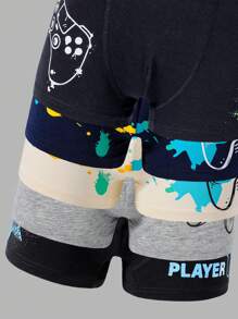 10 calzoncillos tipo bóxer con estampado de consola de juegos, cómodos para niños