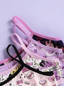 SHEIN 小女孩可爱印花兔子内裤 4 条装 - 彩色 - 查看 7