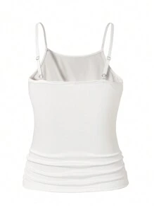 3pcs Teen Girl Casual All-Match Layered Cami Top, Simple And Versatile Design For Daily Wear - Black and White - View 4