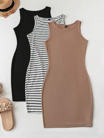 SHEIN LUNE 3 件套大码休闲简约连衣裙套装，适合户外和家居穿着 节日老钱夏季外出春季女装 夏季波西米亚风老钱女士夏季服装 圣帕特里克节服装 复活节夏季服装 女士春季服装 海滩圣帕特里克节复活节女士休闲套装 夏季度假服装女士 复活节狂欢服装 节日波西米亚风女装 乡村服装女士乡村音乐会服装